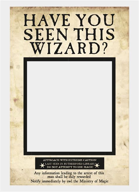 Printable Harry Potter Wanted Poster Template
